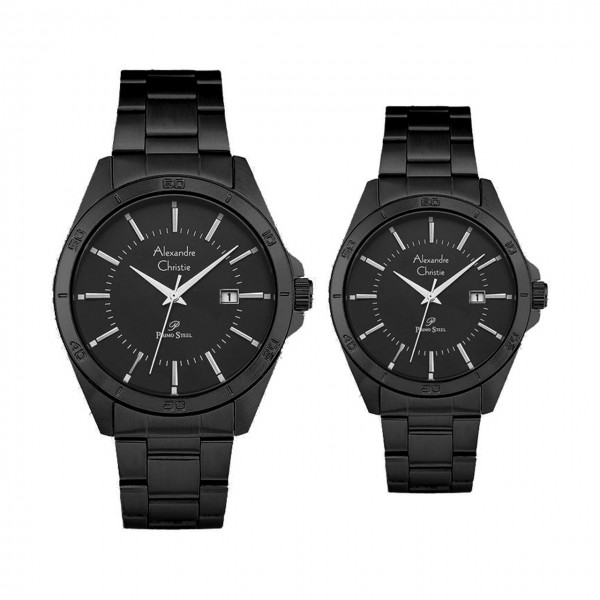 Alexandre Christie AC 1011 Full Black Steel Couple New Alexandre Christie AC 1011 Full Black Steel Couple New
